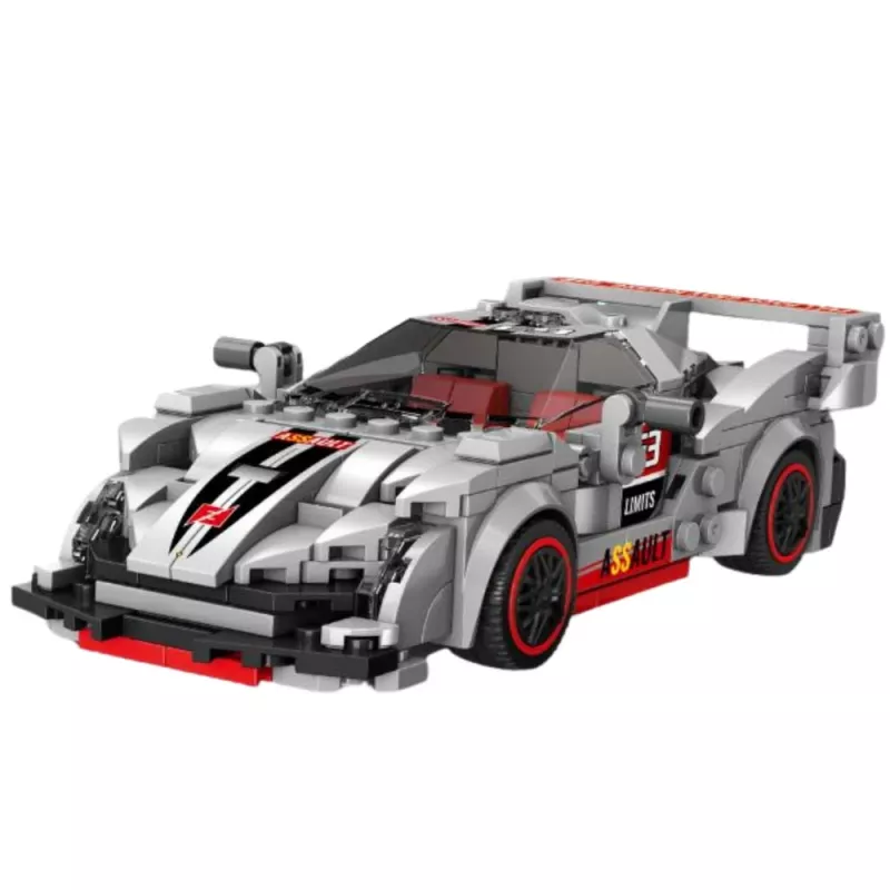 LEAN TOYS Blocos de construção carro desportivo robô 2em1 cinzento 363 peças