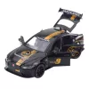LEAN TOYS Carro desportivo de metal pull-back luzes sons preto 1:32