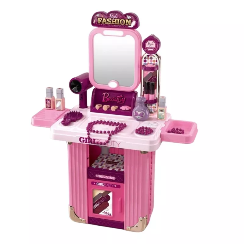 LEAN TOYS Conjunto de toucador em mala 2em1 rosa