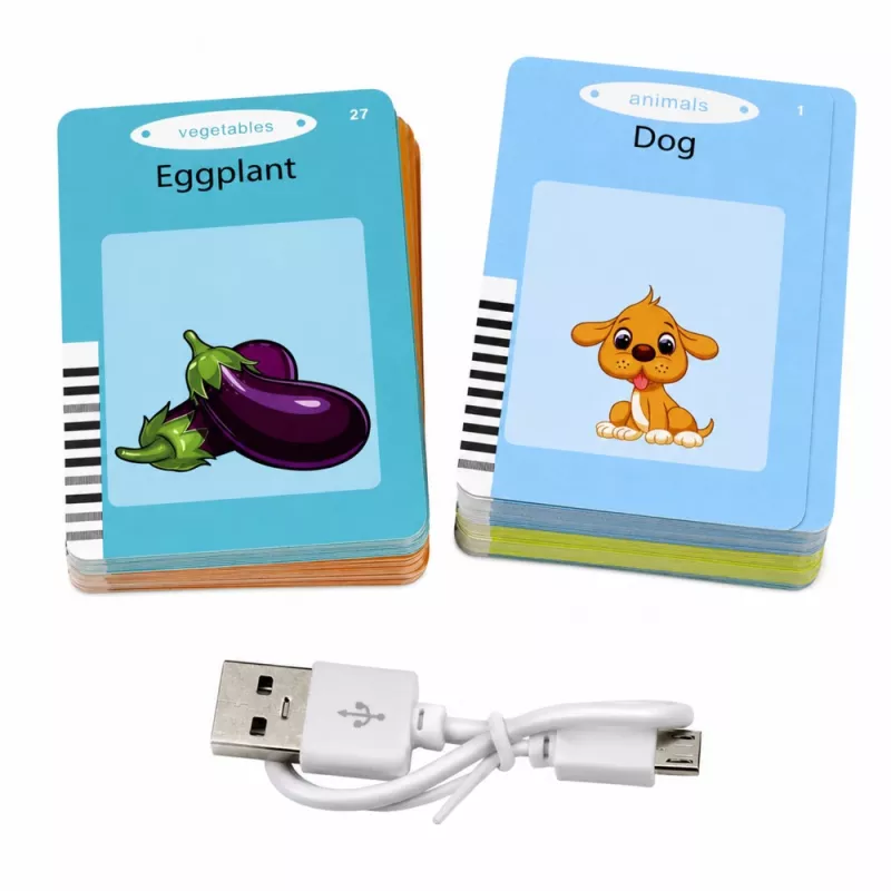 LEAN TOYS Leitor de cartões de aprendizagem de palavras em inglês brinquedo educativo rosa