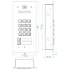 ACO FAM-P-2NPZSACC Estação exterior de porta para 2 famílias para montagem encastrada com leitor RFID e fechadura de código, prateado