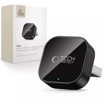 TECH-PROTECT ULTRABOOST CA01 Adaptador Apple CarPlay / Android Auto USB Bluetooth 5.4 Preto mate