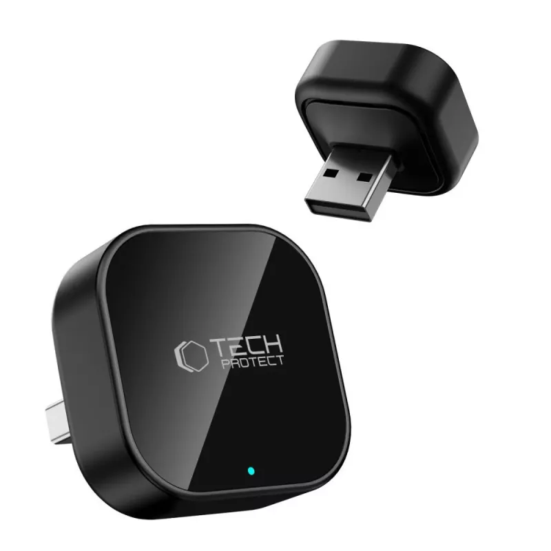 TECH-PROTECT ULTRABOOST CA01 Adaptador Apple CarPlay / Android Auto USB Bluetooth 5.4 Preto mate