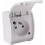 VIPLAST KOALA Tomada de superfície individual com contacto de proteção e tampa basculante, Branco, IP44 161-01