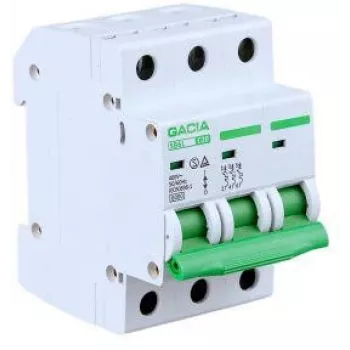 GACIA SB6L C 3P 25A 6kA Minidisjuntor MCB 3 polos 25A curva C