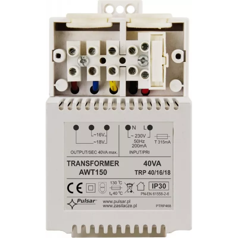 Pulsar AWT150 Transformador de alimentação AC 40VA 16V/18V