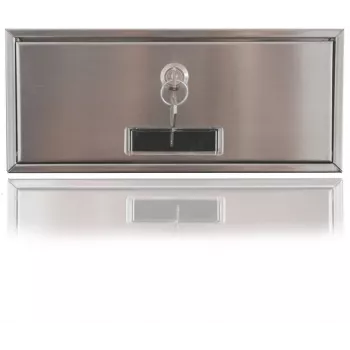 VIDOS S551-SKM Caixa de Correio com Vídeo-Intercomunicador de Porta Integrado, Aço Inoxidável Escovado, Montagem Embutida