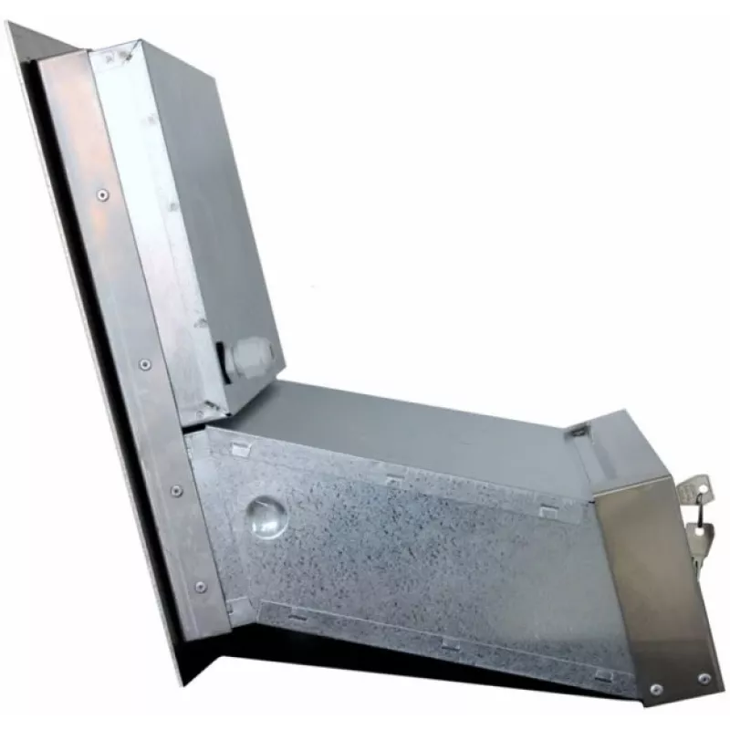 VIDOS S551-SKM Caixa de Correio com Vídeo-Intercomunicador de Porta Integrado, Aço Inoxidável Escovado, Montagem Embutida