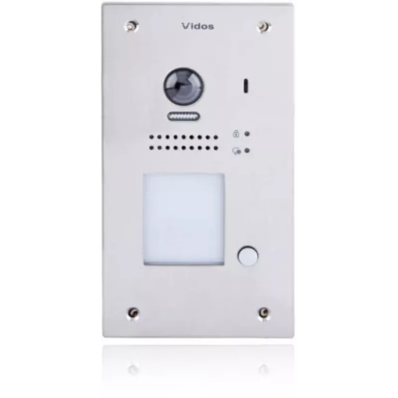 VIDOS DUO S1201A Posto de Vídeo de Porta 2 Fios com RFID, Full HD 1080p, Prateado/Cinzento Escuro
