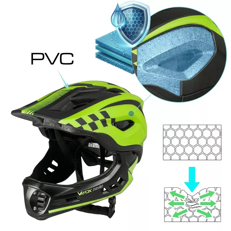 Vayox VA0421GM Capacete Enduro Verde Tamanho M
