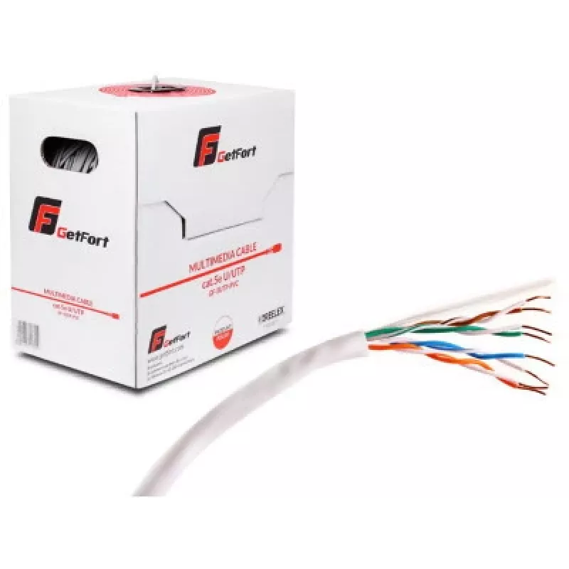 GETFORT Cabo de Rede Premium Cat.5e U/UTP PVC 305m (1000ft) - Cinzento