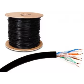 GETFORT Cabo Exterior Premium Cat.5e U/UTP UV com Gel 500m Preto
