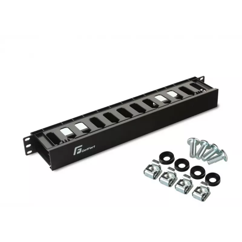 GETFORT OGF-PM Painel de Gestão de Cabos Horizontal Fechado 1U - Preto