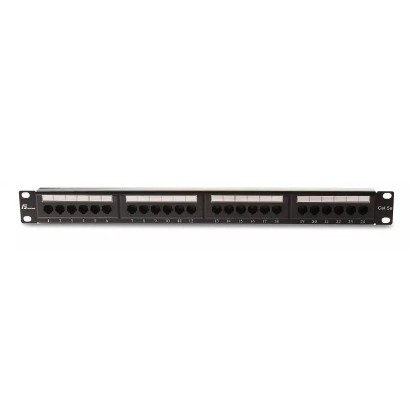 GETFORT PGF-5EUTP24-B4 Patch Panel Cat.5e UTP 24 Portas 1U 19 polegadas para Rack Preto