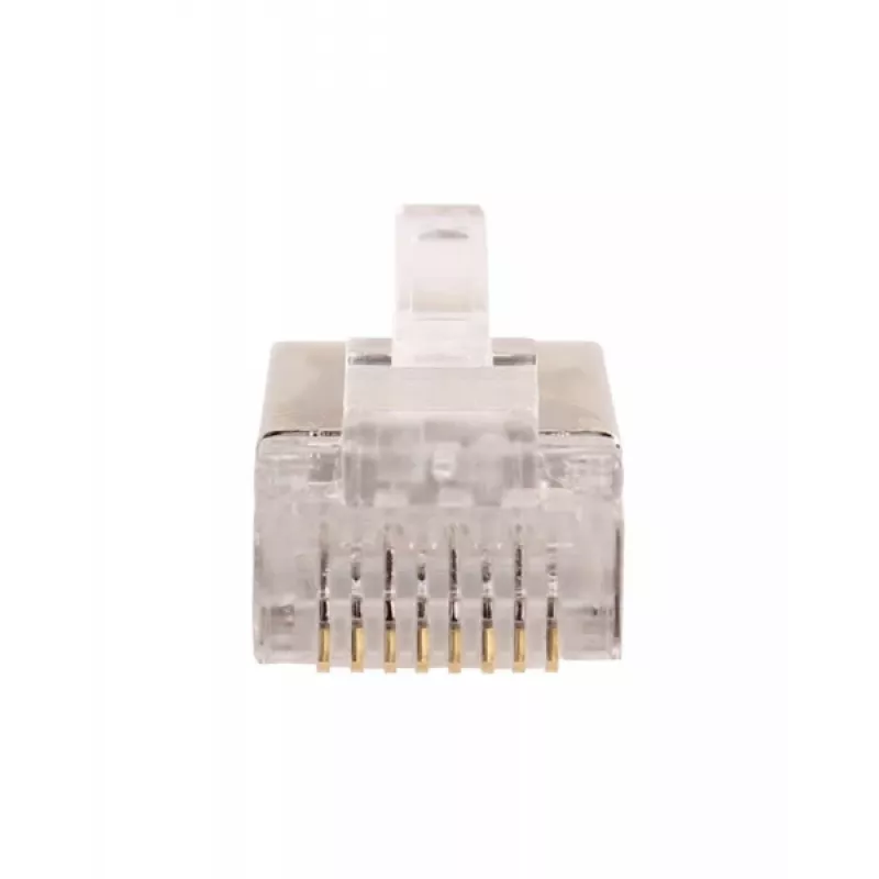 GETFORT Conector Blindado RJ45 Cat.6 8P8C (100 Unidades) - Contactos Dourados, Transparente