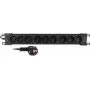 Régua de Tomadas Getfort GF-9R30/FR 9 Tomadas Montagem em Rack 1U com Tomadas Francesas, Cabo 3m, 16A, Preto