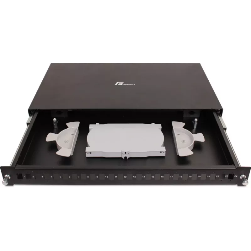 Painel de Patch de Fibra Ótica GETFORT GF-FO02-SX 24 Portas SC Simplex 1U 19