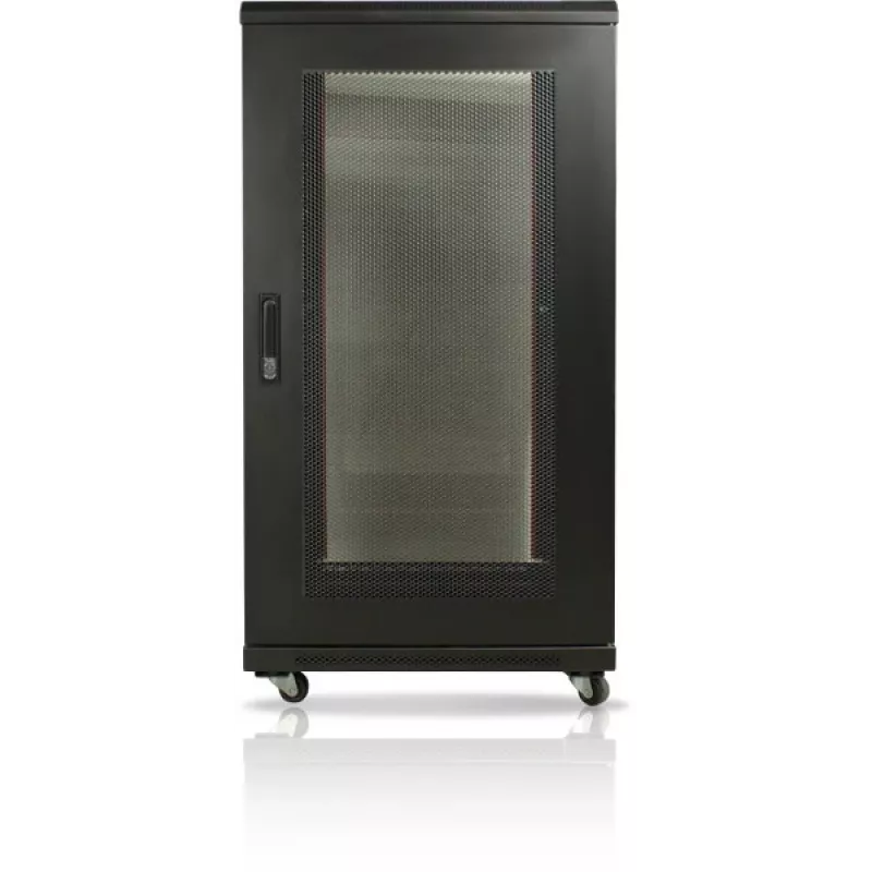 Armário de Chão 19 inch 22U 600x800mm Porta Perfurada Preto GETFORT