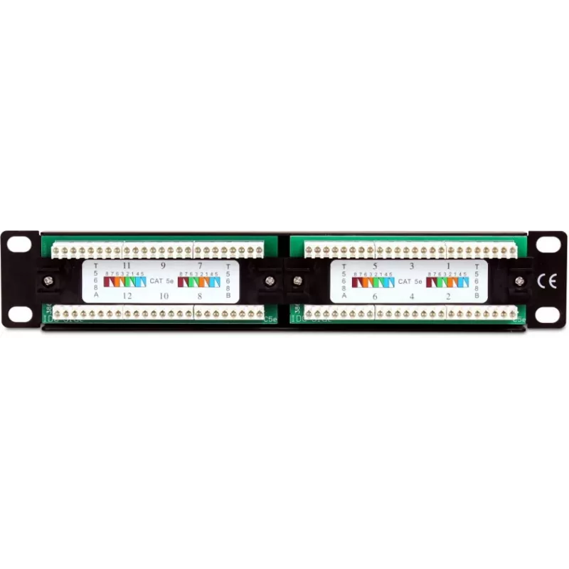 Painel de Patch Getfort PGF-5EUTP12-B4 12 Portas Cat5e UTP 10