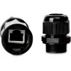 Conector Fêmea-Fêmea RJ45 GETFORT Cat.5e, Exterior, IP67, Blindado, Preto