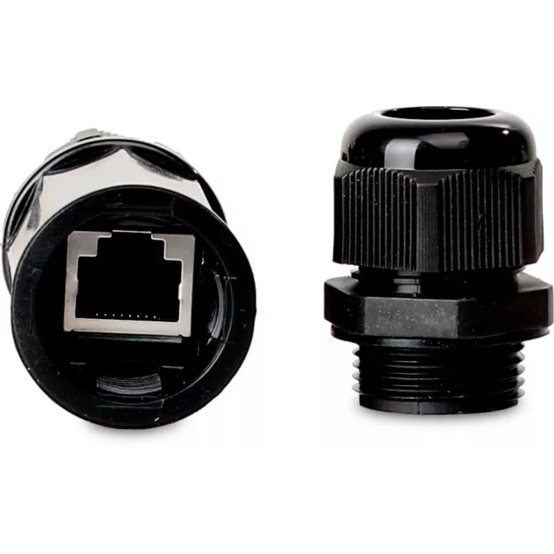 Conector Fêmea-Fêmea RJ45 GETFORT Cat.5e, Exterior, IP67, Blindado, Preto