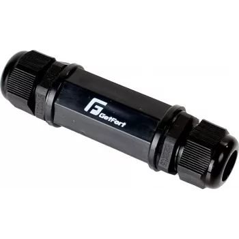 Conector Fêmea-Fêmea RJ45 GETFORT Cat.5e, Exterior, IP67, Blindado, Preto