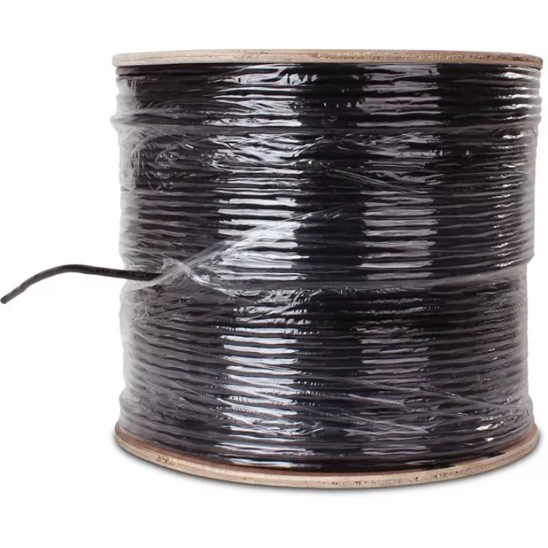 GETFORT Cat.5e U/UTP cabo exterior resistente a UV com núcleo seco 305m preto