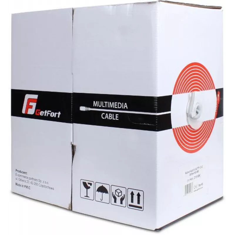 GETFORT Cat.6 U/UTP cabo de rede PVC 305m (1000ft) - cinzento