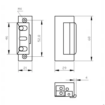 ELEKTRA-PLUS R4 fechadura elétrica com bloqueio 24V 7520