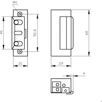 Elektra-Plus R4-24.10 fechadura elétrica simétrica, 24V