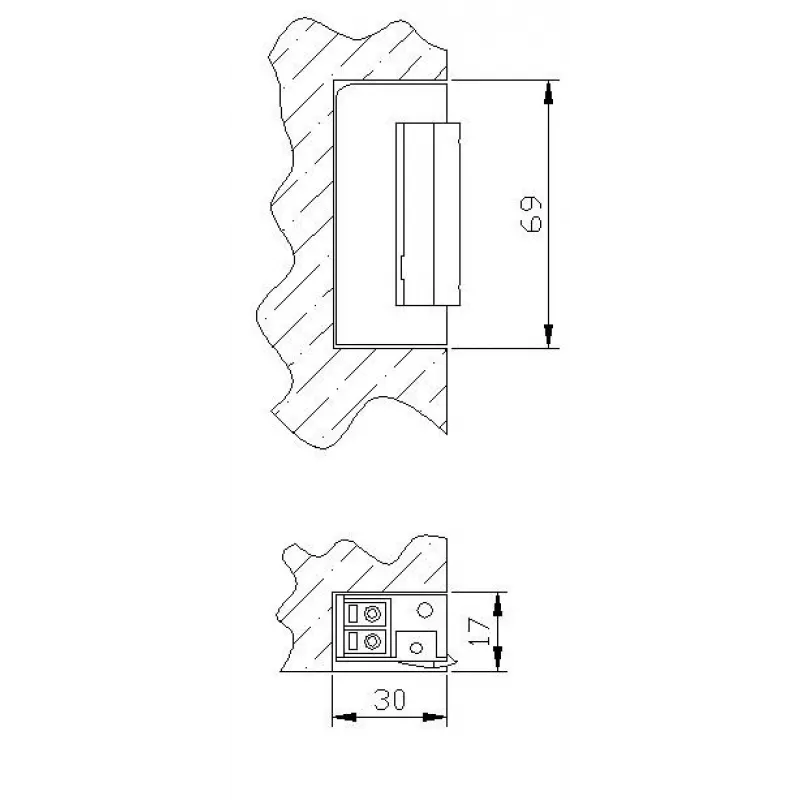 ELEKTRA-PLUS R5 trinco elétrico com bloqueio, simétrico, estreito 16,5mm 9125