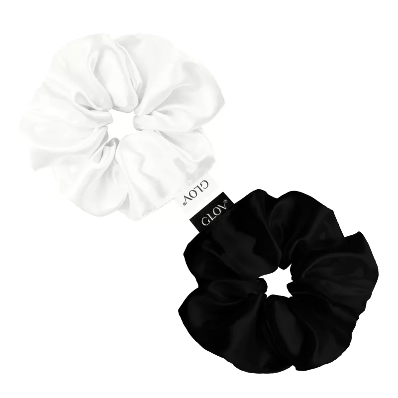 GLOV Elásticos de Cabelo de Cetim Medium Champanhe/Preto 2 unid.