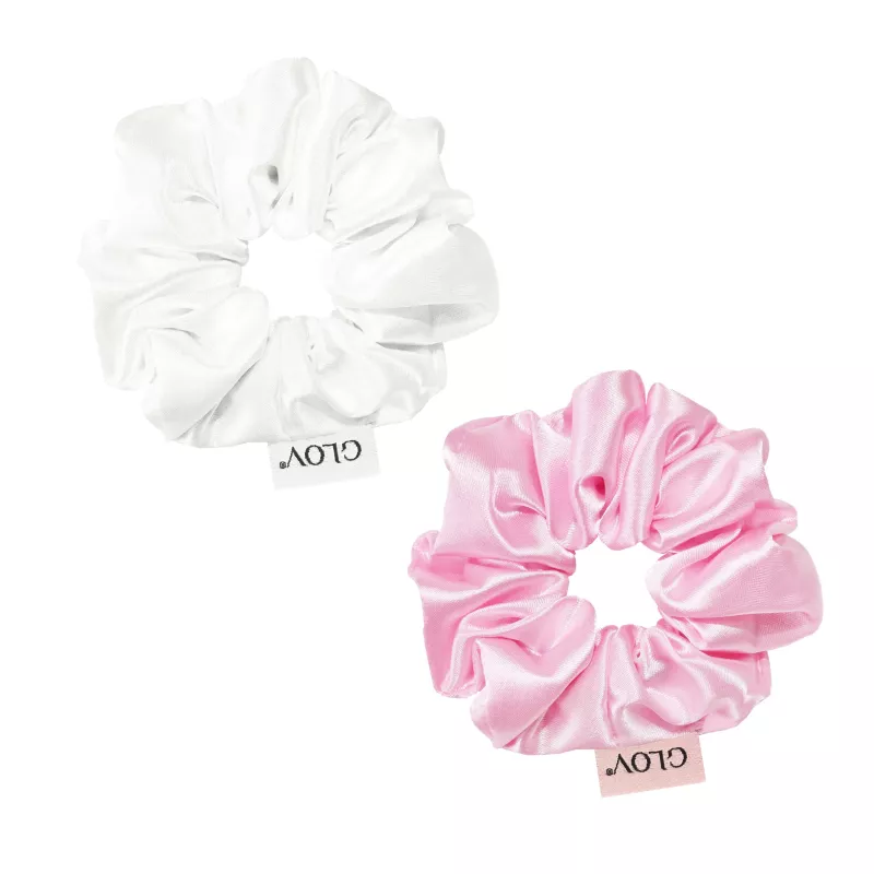 GLOV Elásticos de Cabelo de Cetim Small Pink/Preto pack de 2