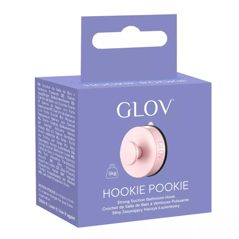 GLOV Hookie Pookie Gancho de Casa de Banho com Ventosa Forte Pink