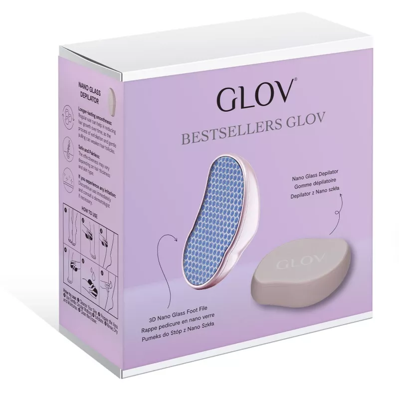 GLOV_SET Conjunto Bestsellers Pedra-Pomes de Vidro Nano e Depilador