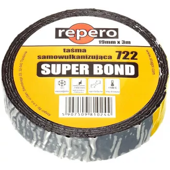 REPERO 722E Fita Autovulcanizante Super Bond 25mm x 3m Preto