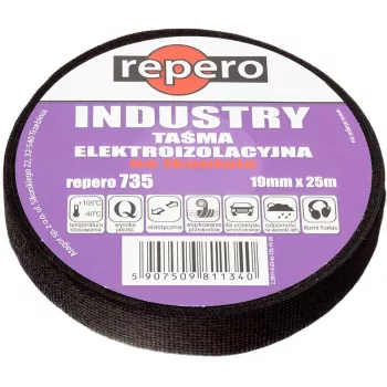REPERO 735 Fita Isoladora Elétrica de PVC Industrial 19mm x 25m Preto
