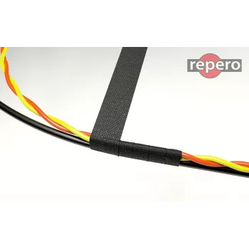 REPERO 734 Fita Isoladora Elétrica de Tecido, Algodão, Preto, 19mm x 25m