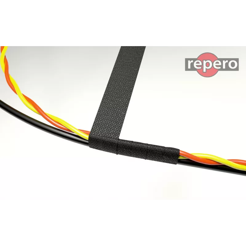 REPERO 734 Fita Isoladora Elétrica de Tecido, Algodão, Preto, 19mm x 25m