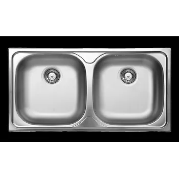 DEANTE ZEX 0203 Lava-louças de aço 2 cubas com escorredor