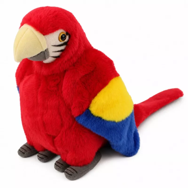 Papagaio de peluche Arara ave exótica mascote peluche vermelho 24 cm LEAN TOYS