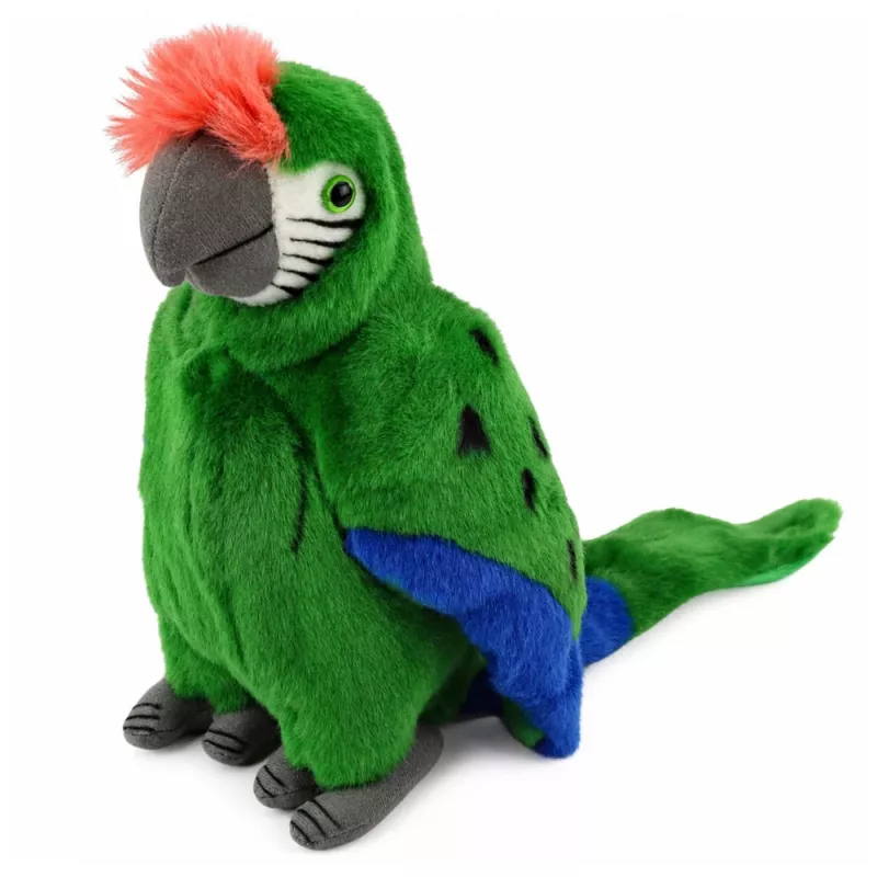 Papagaio de peluche Arara ave exótica mascote peluche verde 24 cm LEAN TOYS