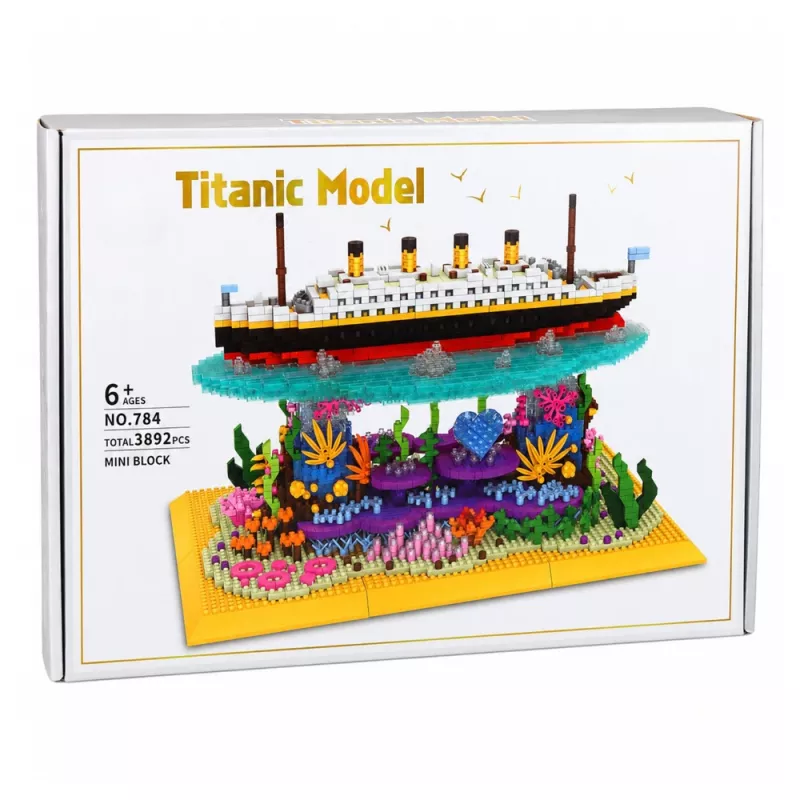 Blocos de construção navio Titanic num recife de coral 3892 peças LEAN TOYS