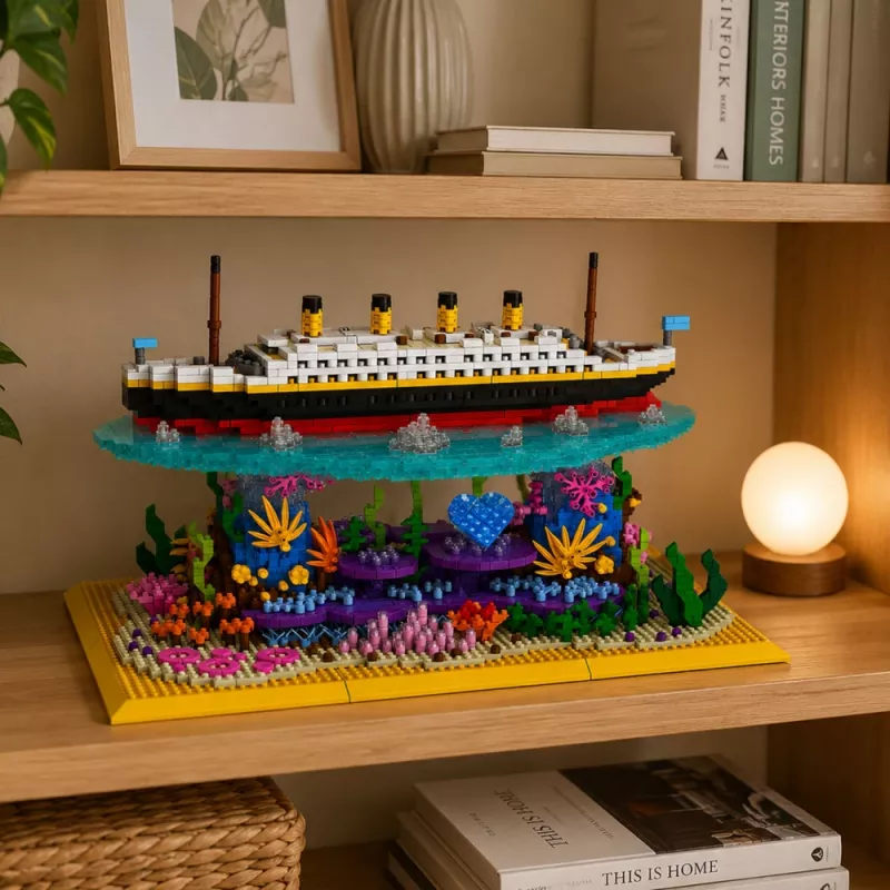 Blocos de construção navio Titanic num recife de coral 3892 peças LEAN TOYS