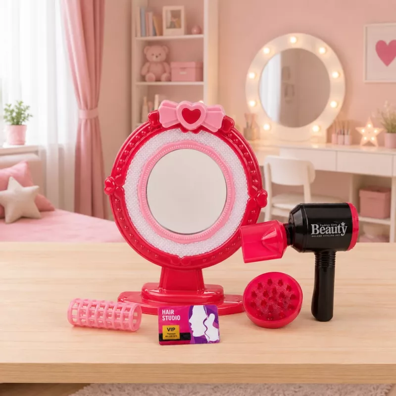 Conjunto de penteados LEAN TOYS com secador, espelho, luzes, sons e acessórios