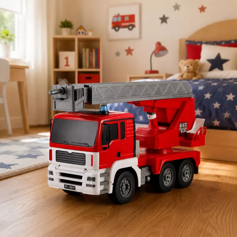Veículo de bombeiros com lança rotativa 660°, radiocontrolado RC 1:20 LEAN TOYS