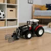 Trator agrícola vermelho RC com garra de fardos 1:24 LEAN TOYS