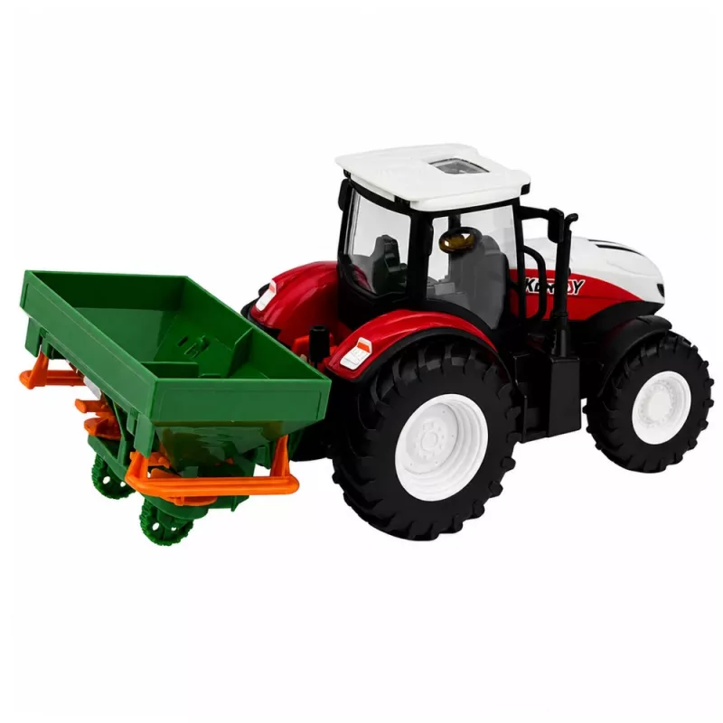 Trator RC com semeadora, luz, vermelho, 1:24 LEAN TOYS
