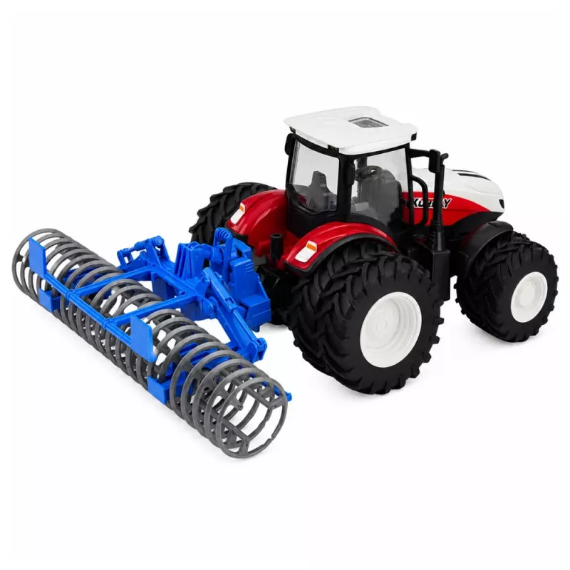 Trator com controlo remoto com rolo RC luzes vermelho 1:24 LEAN TOYS