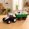 Trator RC com controlo remoto com atrelado e figura de vaca 1:24 LEAN TOYS